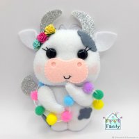 Cow In Garland Plush Toy