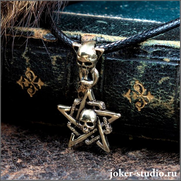 Pentagram with Skulls Pendant