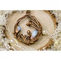 Mushrooms With Amazonite Pendant Necklace