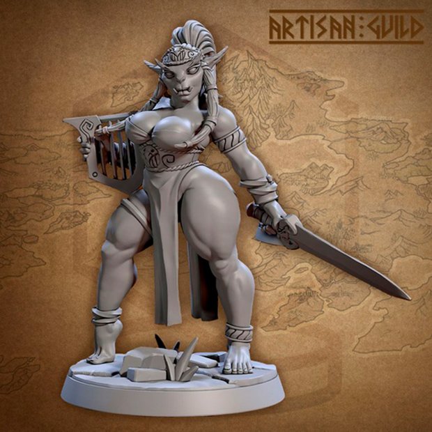 Cassia - Lyra's Song, Bugbear-Bard Figure (Unpainted)