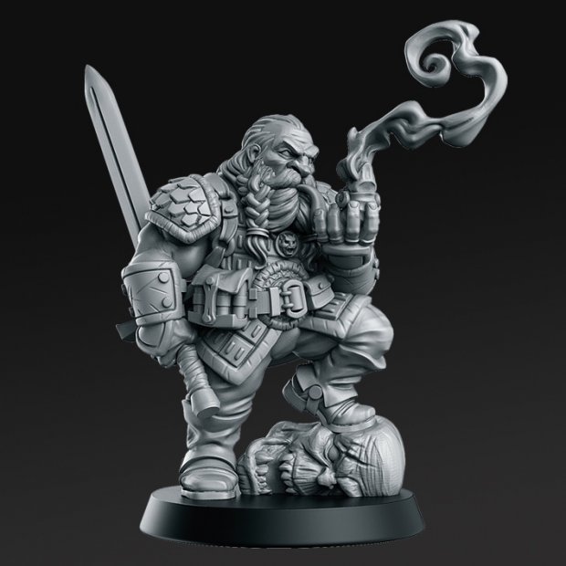 Garaldir Dwarf Figure (Unpainted)