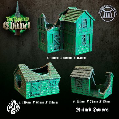 Ruined Village Houses Pack Set of Figures (Unpainted)