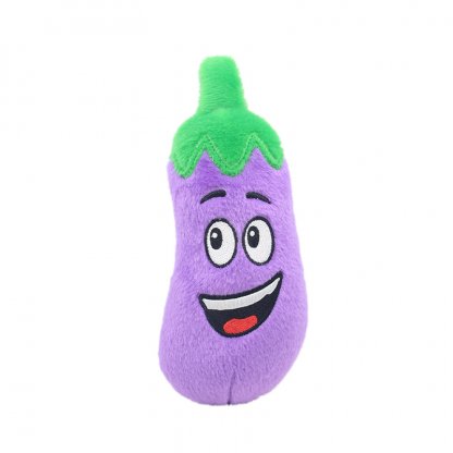 Fruit & Vegetable Plush Pet Toy (Eggplant)