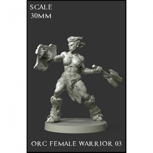 Orc Female Warrior Figure (Unpainted)