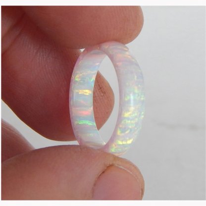 Very beautiful unique opal ring. Solid opal ring. Solid opal band. 