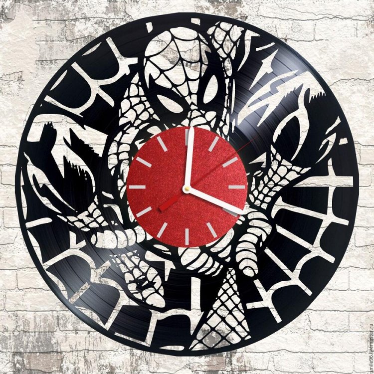 Handmade Marvel - Spider-man Vinyl Wall Clock