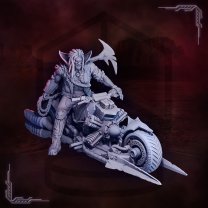 Jackal on a Turbo Rhino motorcycle Figure (Unpainted)
