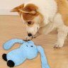 Bunny Squeaky Plush Dog Toy (Blue)