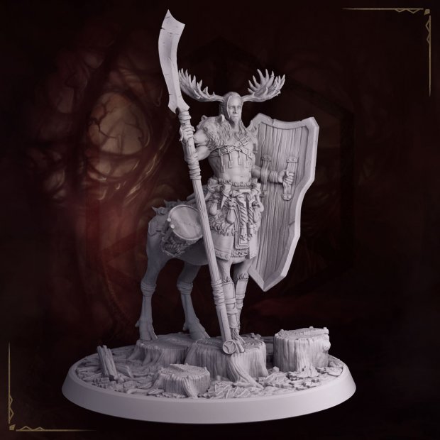 Teidn Keleh, Centaur Warrior Figure (Unpainted)
