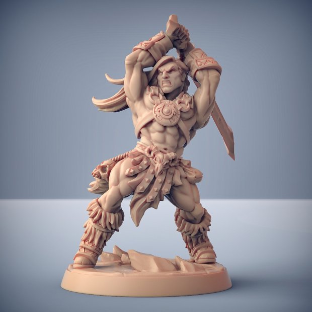 Barbarian Eddar, Swordsman of Dragon Peak Figure (Unpainted)