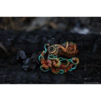 Ocher Octopus Pendant Necklace