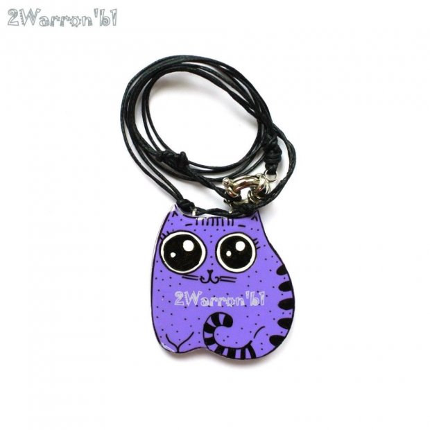 Purple Cat Necklace
