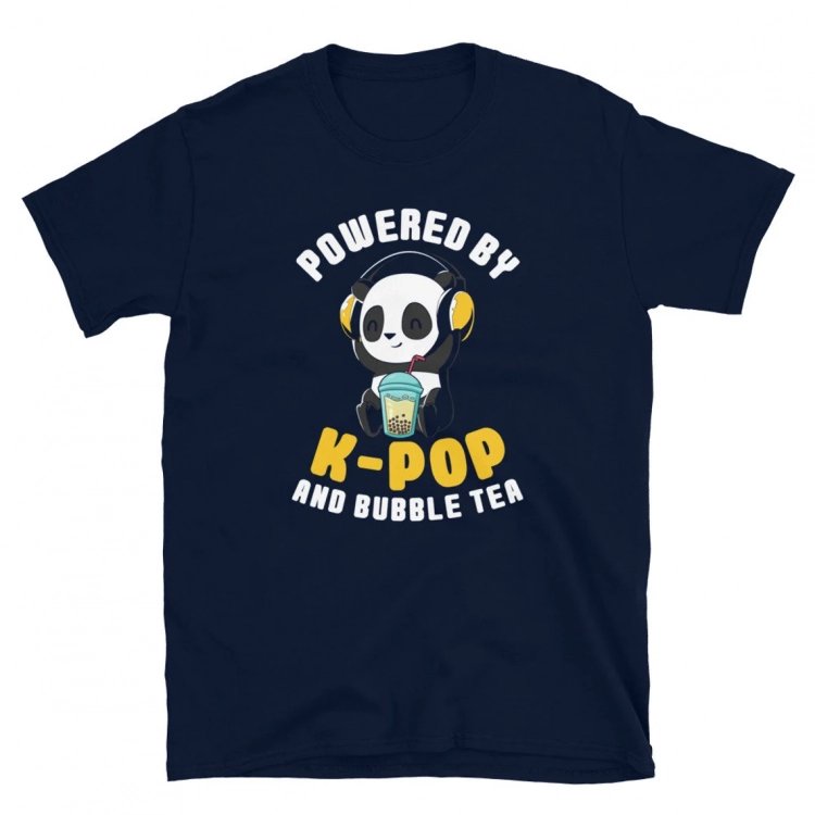 Powered by K-Pop and Bubble Tea Kawaii Panda Bear Unisex T-Shirt