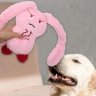 Bunny Squeaky Plush Dog Toy (Pink)