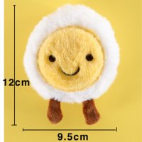 Cat Plush Toy with Built-In Bell (Poached eggs)