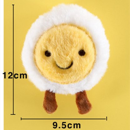 Cat Plush Toy with Built-In Bell (Poached eggs)