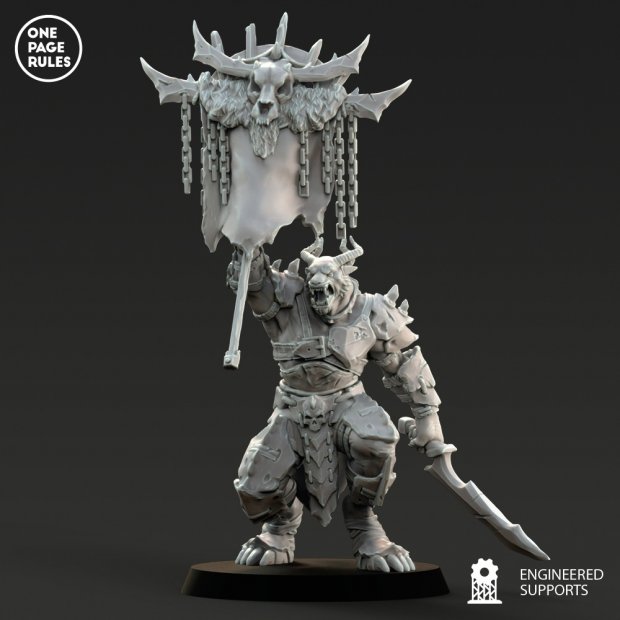 Beastman with banner Figure (Unpainted)