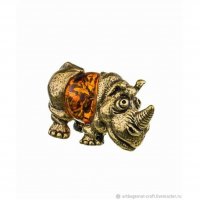 Handmade Tiny Rhinoceros Figure