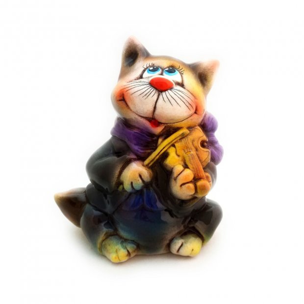 Cat With Violin Figure