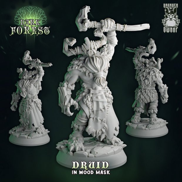 Druid in wood mask Figure (Unpainted)