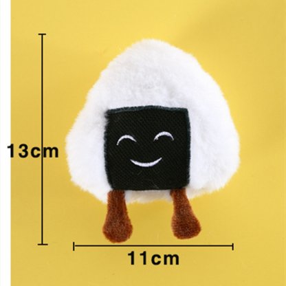 Cat Plush Toy with Built-In Bell (Rice balls)
