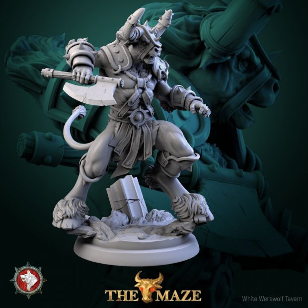Minotaur with an ax Figure (Unpainted)