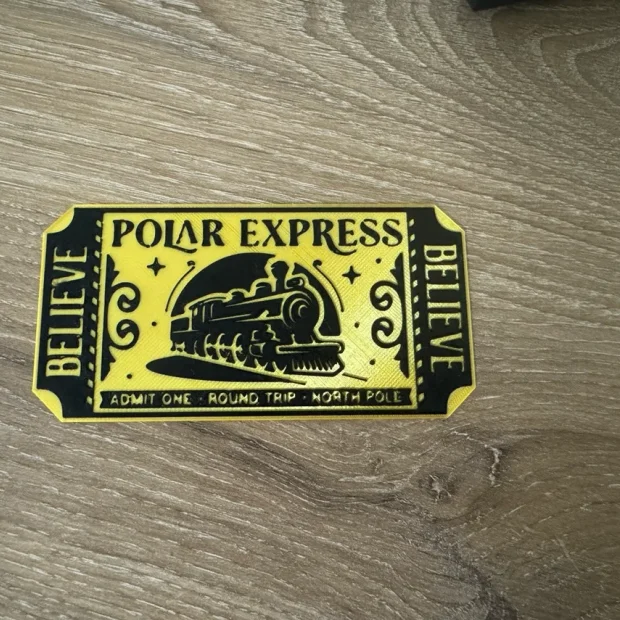 Polar Express Ticket 3D Printed