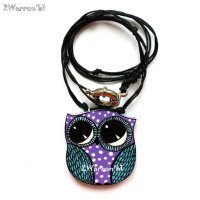 Purple Owl Necklace