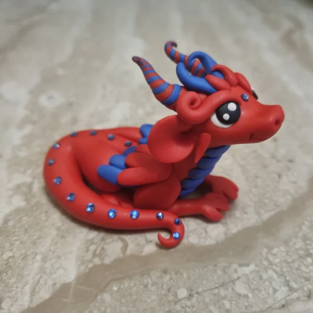 Red Dragon Figure with Swarovski crystals