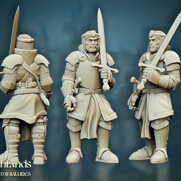 Crusader in chain mail and armor Figure (Unpainted)