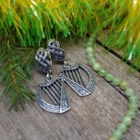 Handmade Celtic Harp Earrings