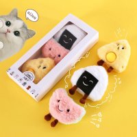 Cat Plush Toy with Built-In Bell (Threepiece gift box)