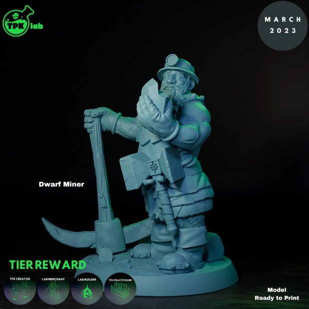 Dwarf Miner Figure (Unpainted)