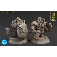 Strong dwarf warriors without helmets Figure (Unpainted)