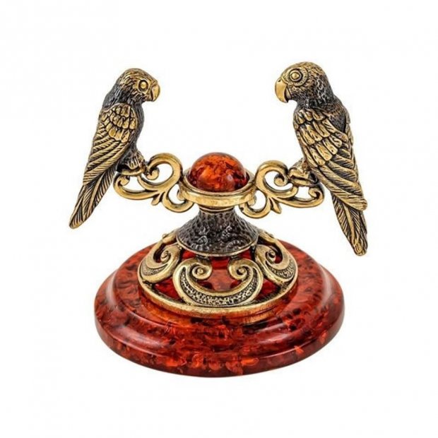Parrots On Table Figure