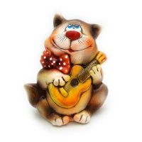 Cat With Guitar Figure