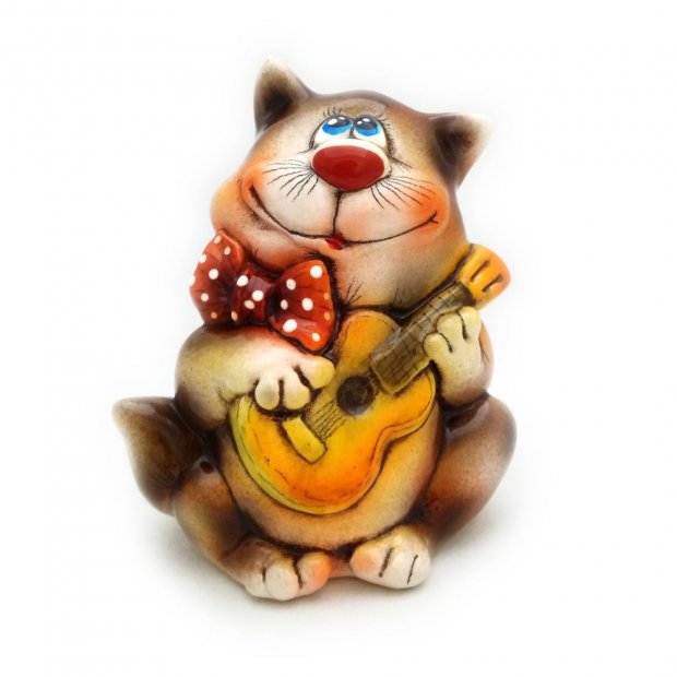 Cat With Guitar Figure