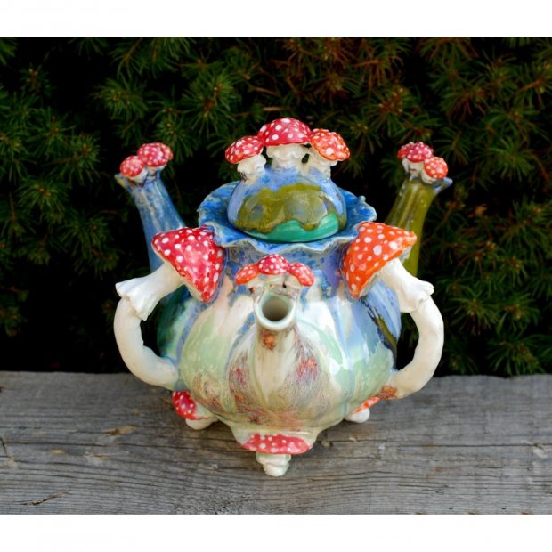 Triple Fly Agaric Teapot