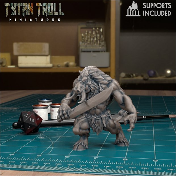 Wereboar with a sword Figure (Unpainted)