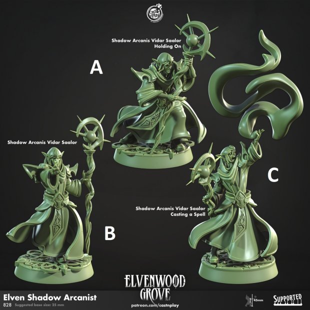 Elven Shadow Arcanist Figure (Unpainted)