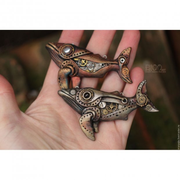 Mechanical Whale Pendant Necklace