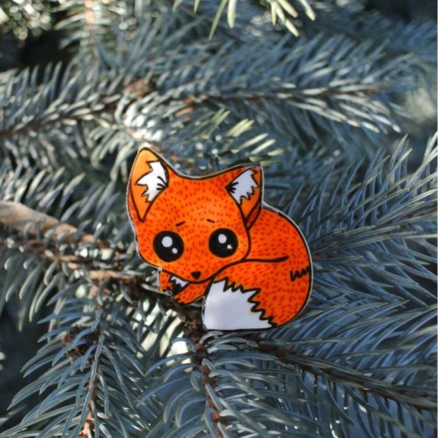 Baby Fox Brooch