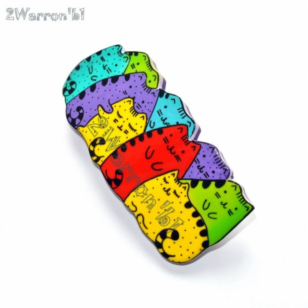 Colored Cats Barrette