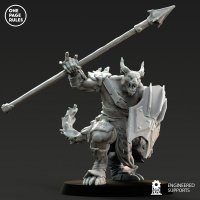 Beastman guard with a spear 02 Figure (Unpainted)