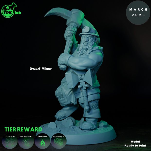 Dwarf Miner 02 Figure (Unpainted)