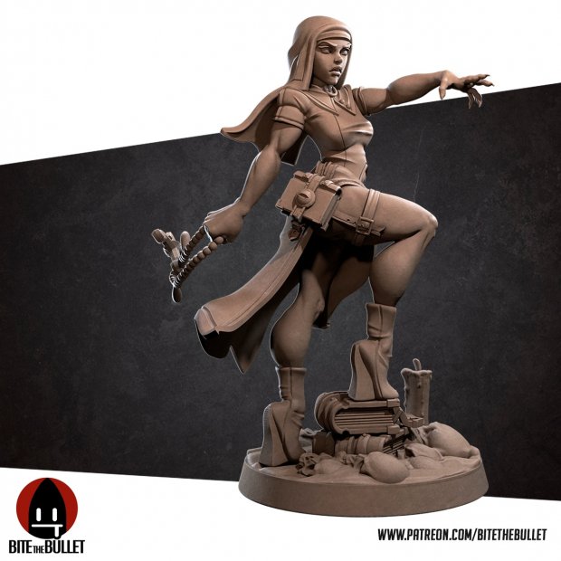 Battle nun (Human, Priest) Figure (Unpainted)
