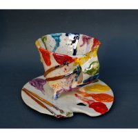 Artist's Palette Mug With Saucer