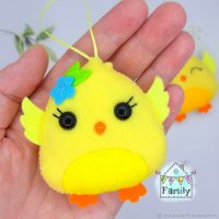 Easter Chick With Blue Flower Plush Toy