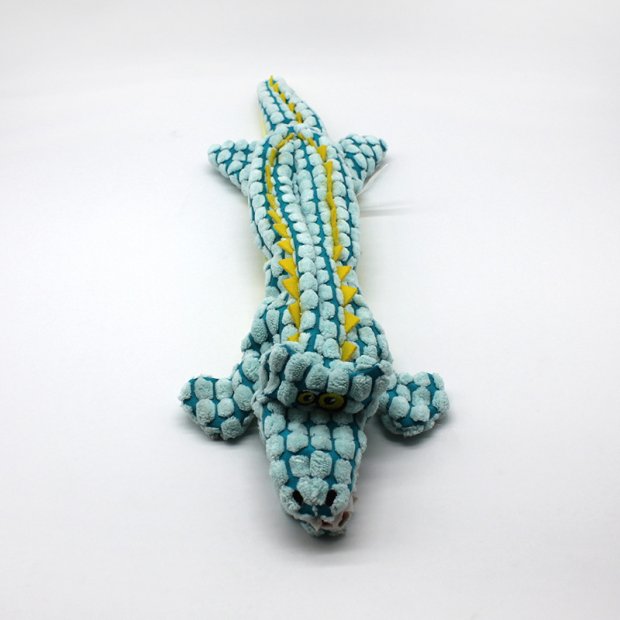 Squeaky Alligator Dog Toy (Blue)