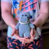 Grey Hippo in a Scarf Plush Toy